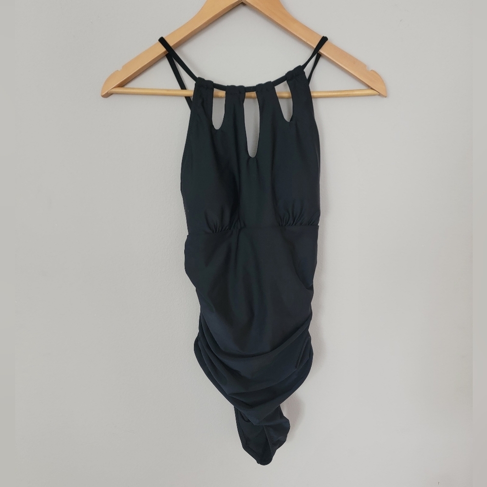 Cupshe Black High Neck Swimwear